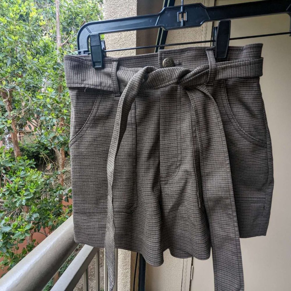 Zara plaid shorts with belt XS